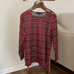 Tommy Hilfiger Red Plaid Women's Top